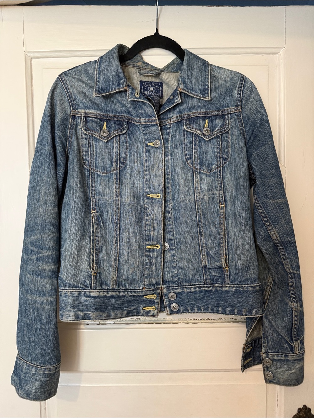 Lucky Brand Distressed Light Blue Denim Jacket